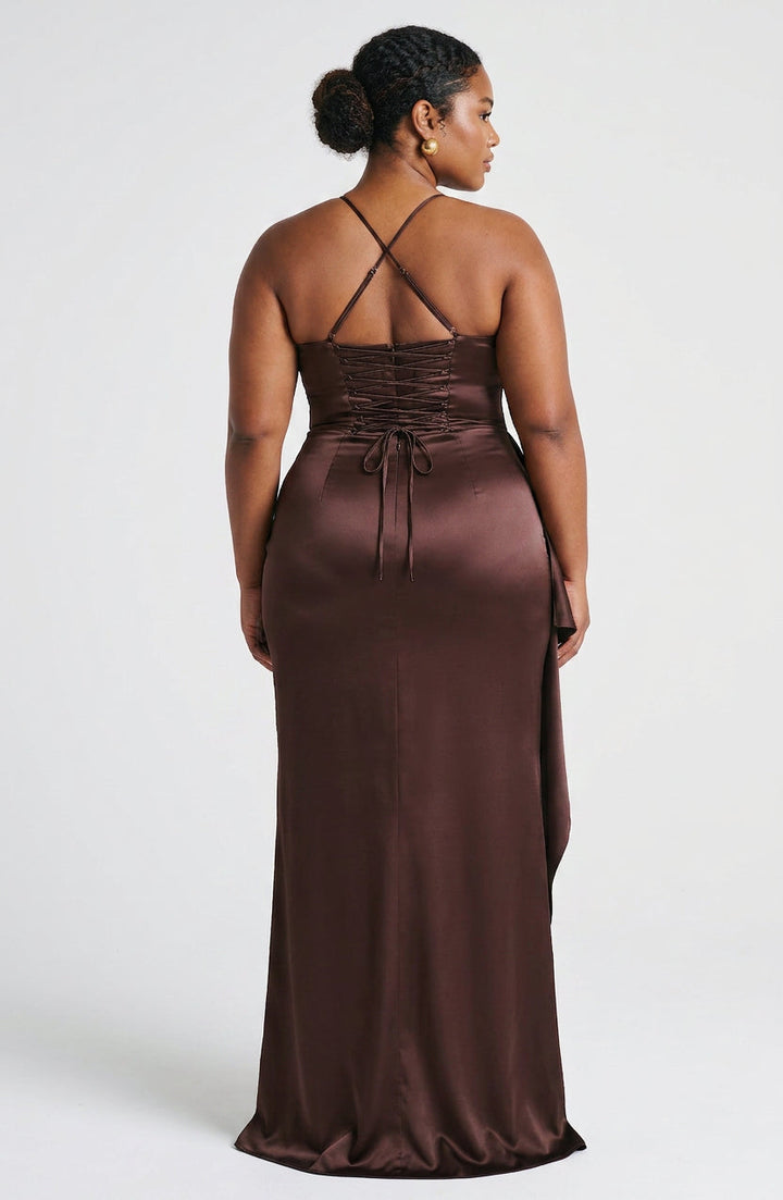 Hazel Maxi Dress - Plum Brown