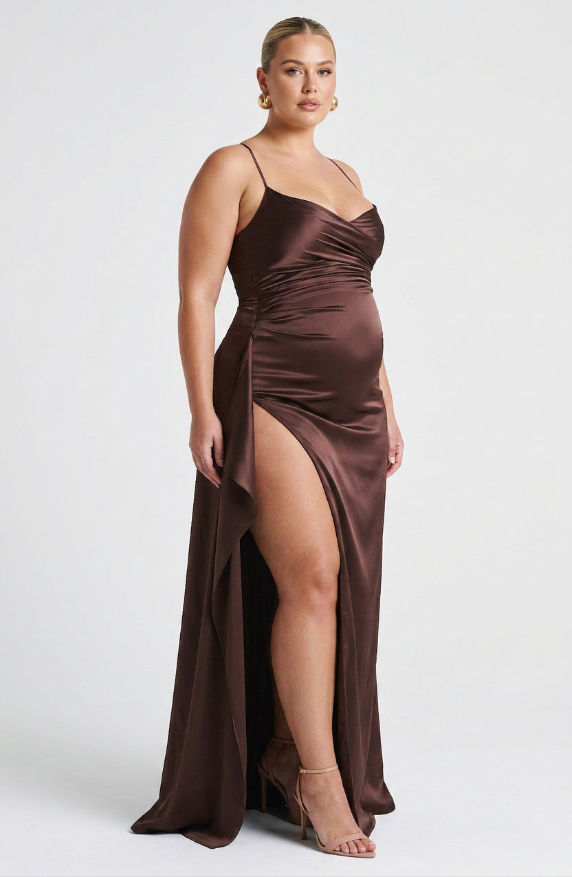 Hazel Maxi Dress - Plum Brown