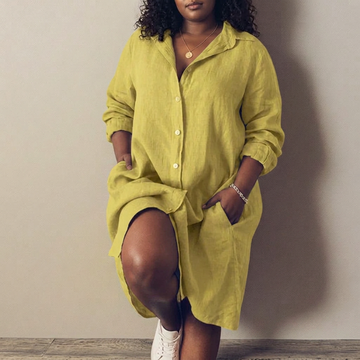 Nielle┃ midi dress in cotton and linen