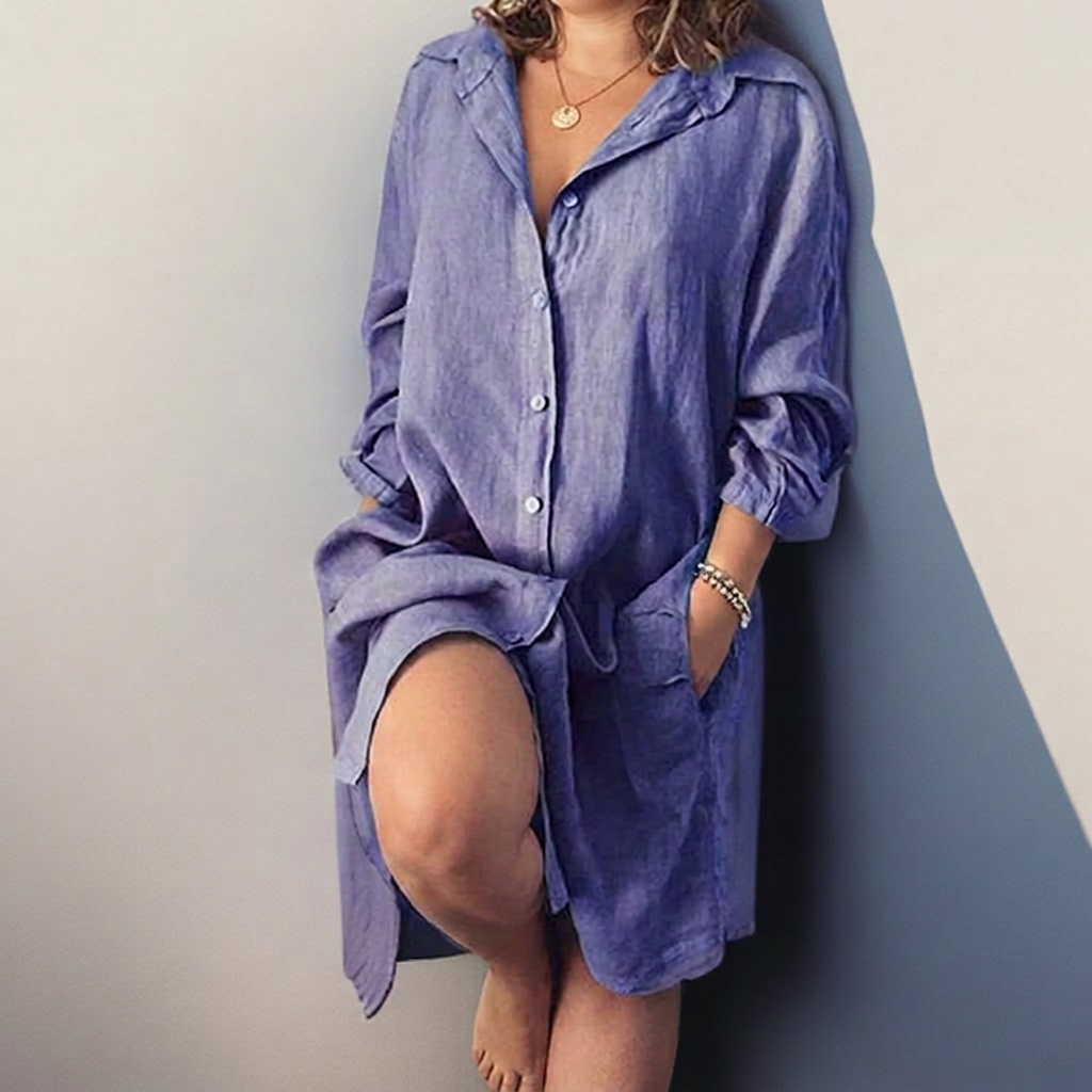 Nielle┃ midi dress in cotton and linen