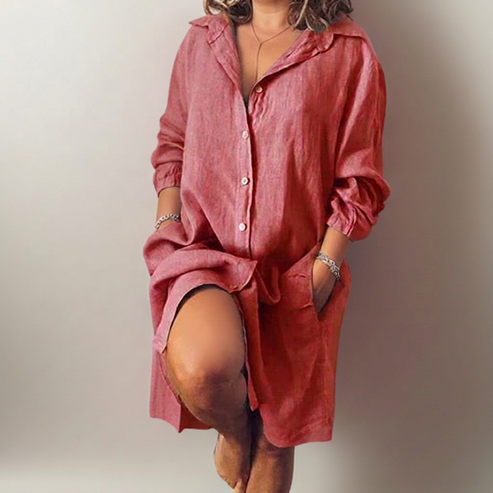 Nielle┃ midi dress in cotton and linen