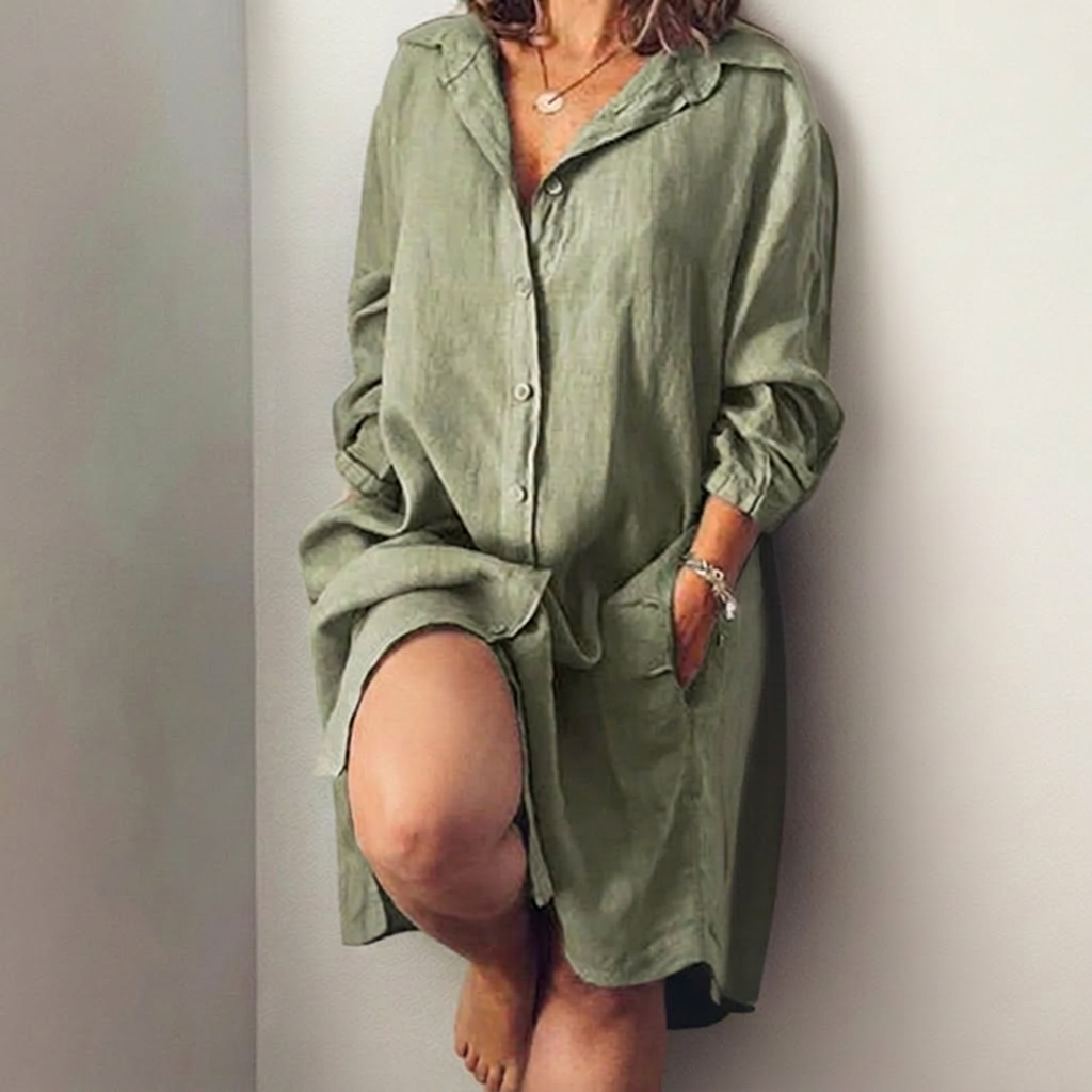 Nielle┃ midi dress in cotton and linen