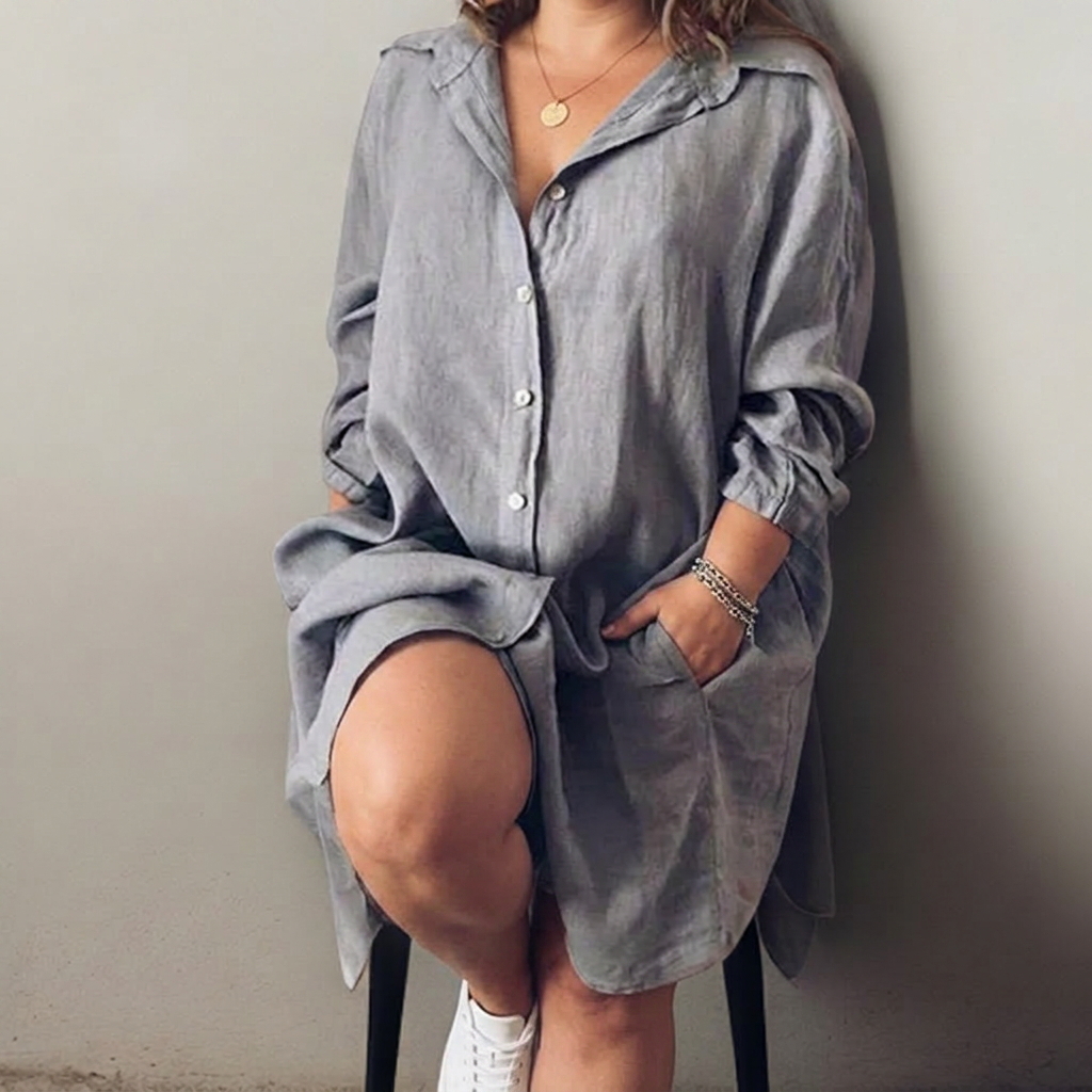 Nielle┃ midi dress in cotton and linen