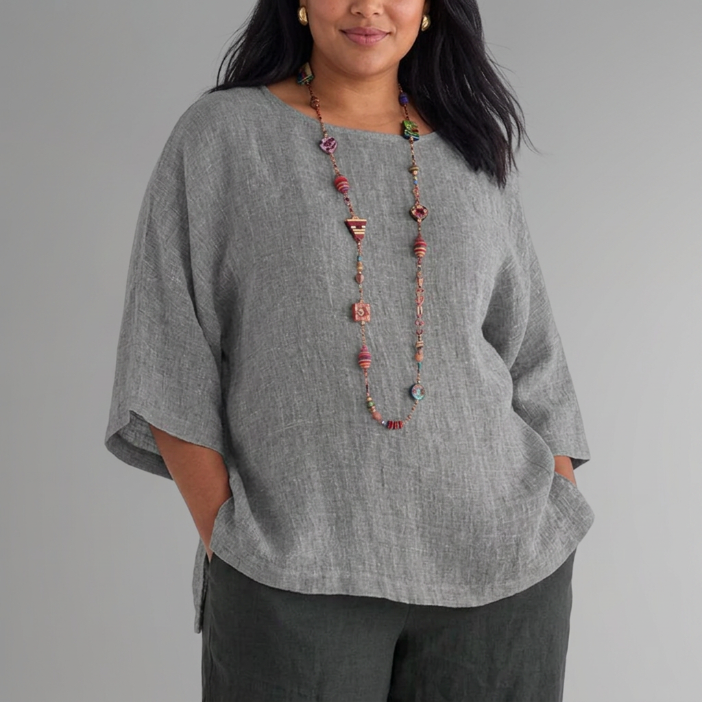 Tova | T-shirt with round neck and 3/4 sleeves