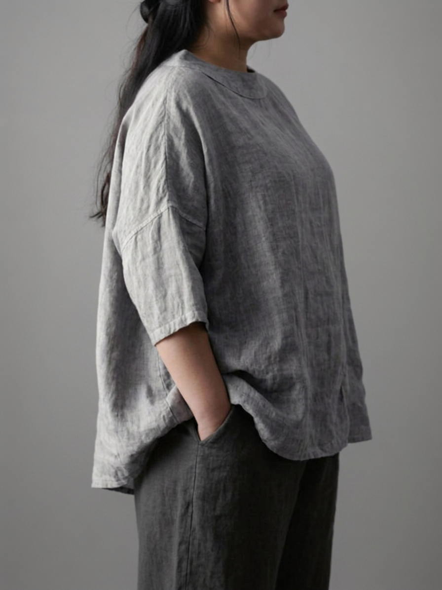 Viktoria┃Oversized vintage tunic with boat neck