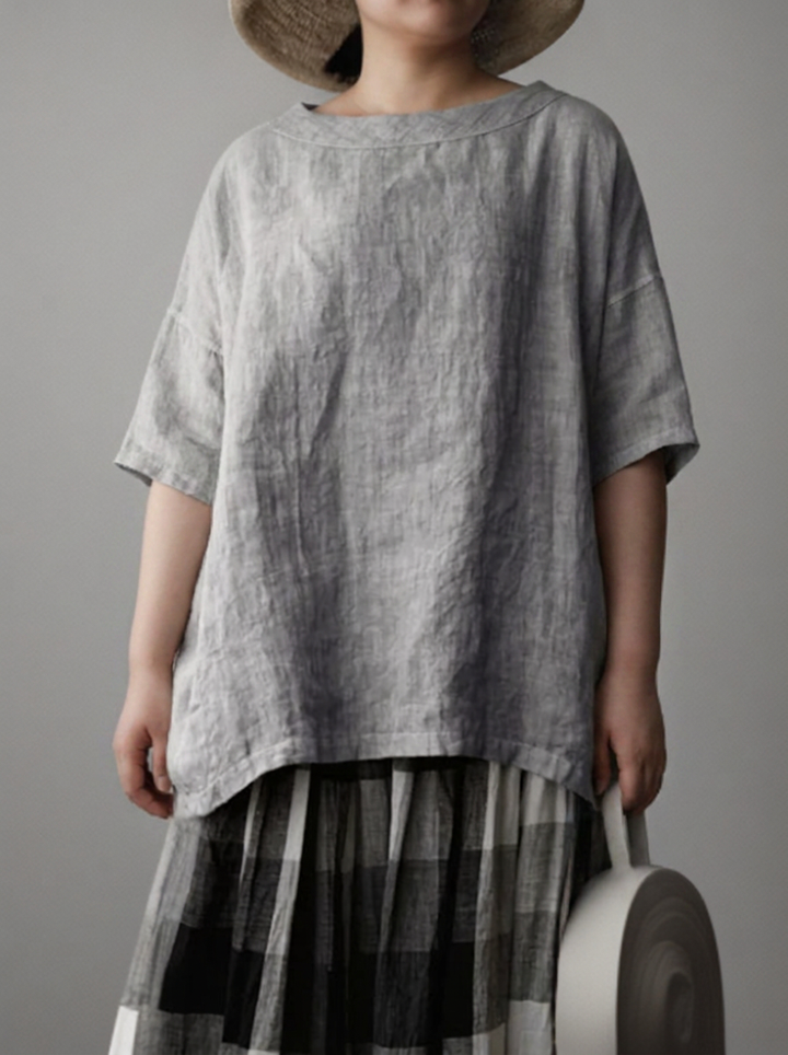 Viktoria┃Oversized vintage tunic with boat neck