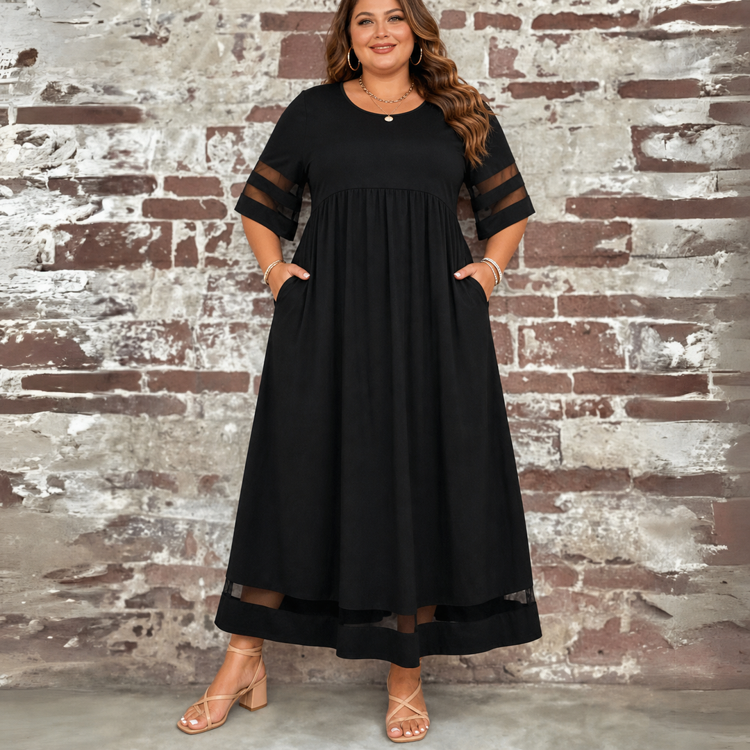 Women's Flattering Tummy-Smoothing Midi Dress with Flowy Silhouette for All-Day Wear – Curve & Bloom