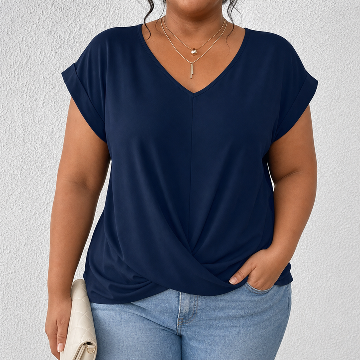 BELLA | Classic Twist Detail V-Neck Top