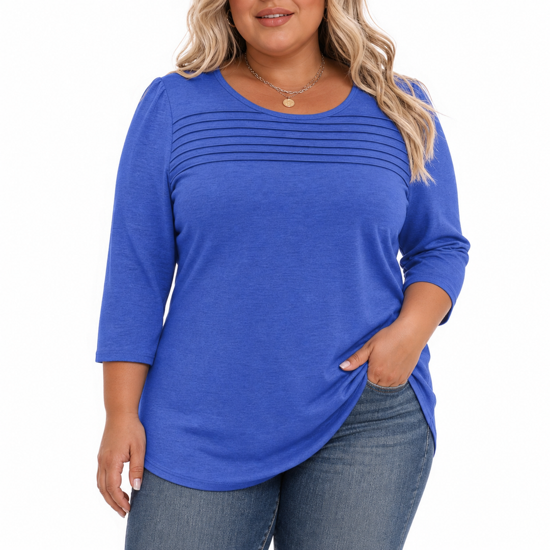 ALLISON | Casual Pleated Front Spring Top
