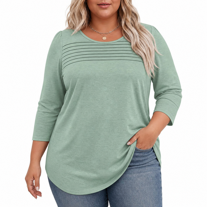 ALLISON | Casual Pleated Front Spring Top