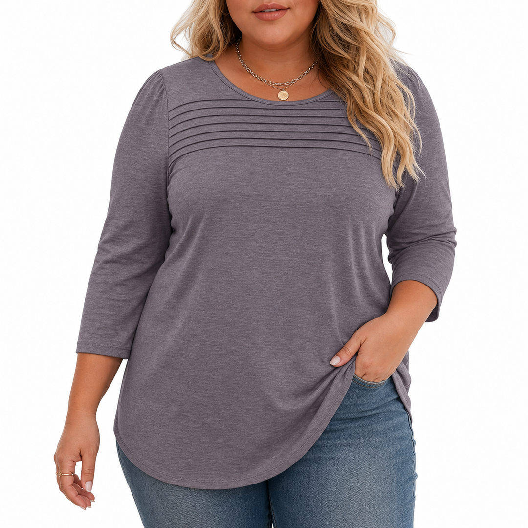 ALLISON | Casual Pleated Front Spring Top