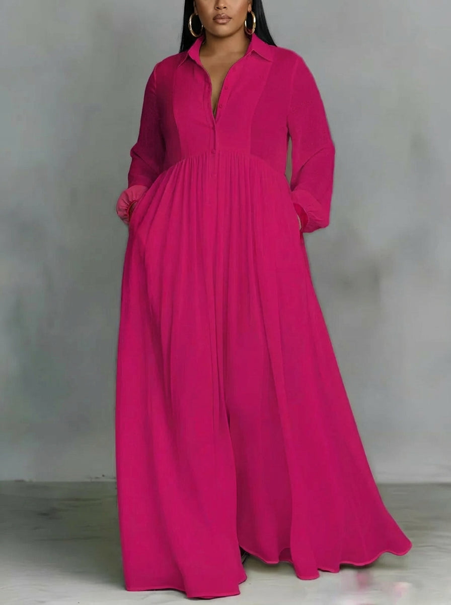 Ember | Flowing Button-Front Maxi Dress