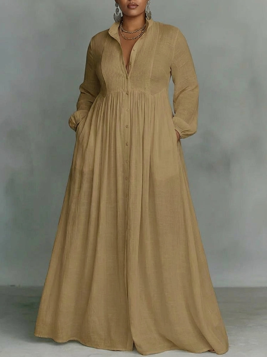 Perdita | Flowing Button-Front Maxi Dress