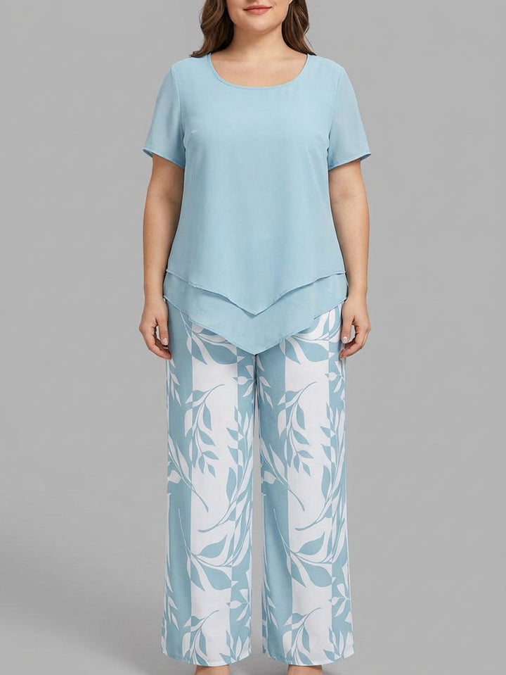 Cosima | Casual Leaf Print Two-Piece Set