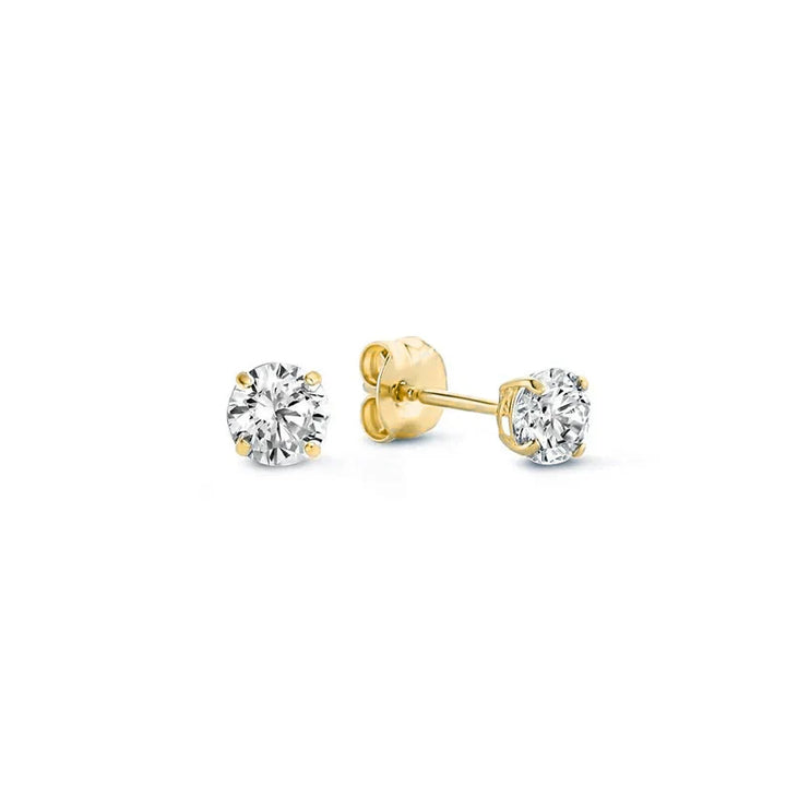 Solveig de Lune Stone Stud Earrings | Gold