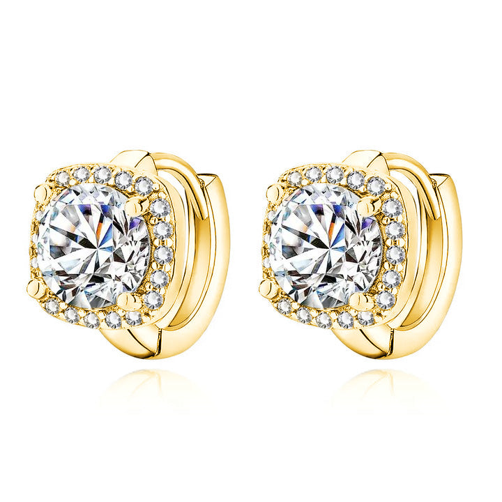 Hana square earrings | White Gold