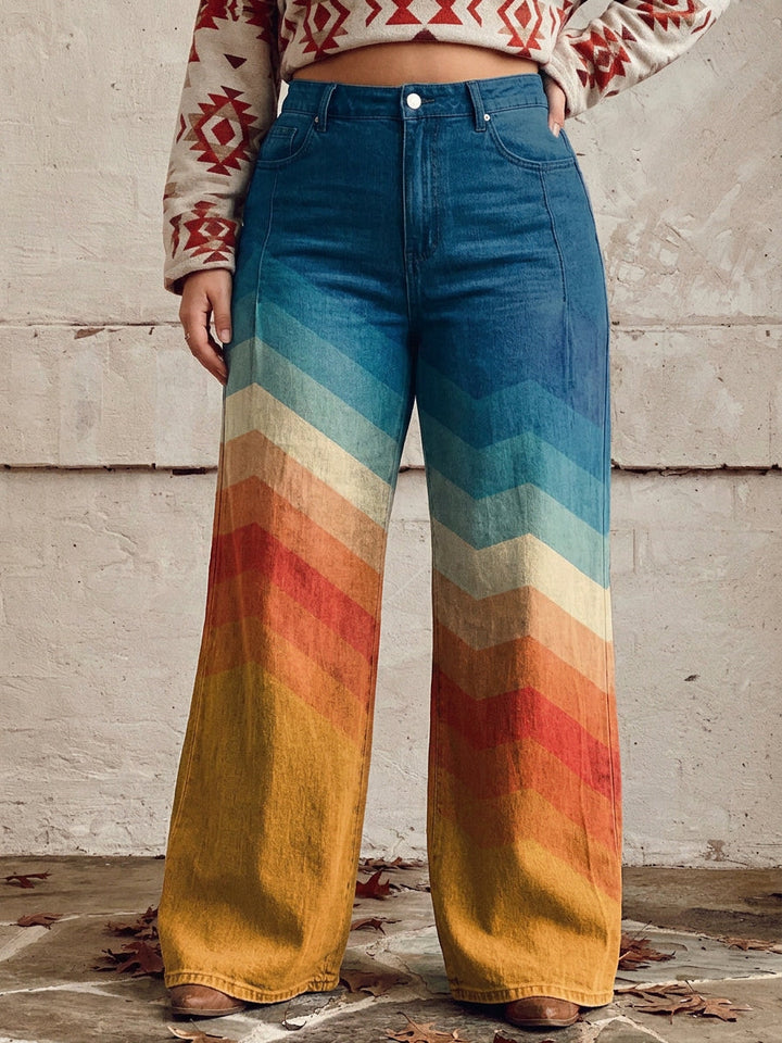 Solene - Elegant Retro Zigzag Pants
