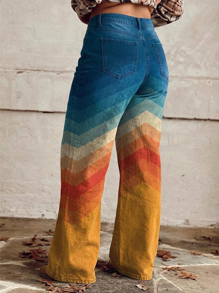 Solene - Elegant Retro Zigzag Pants