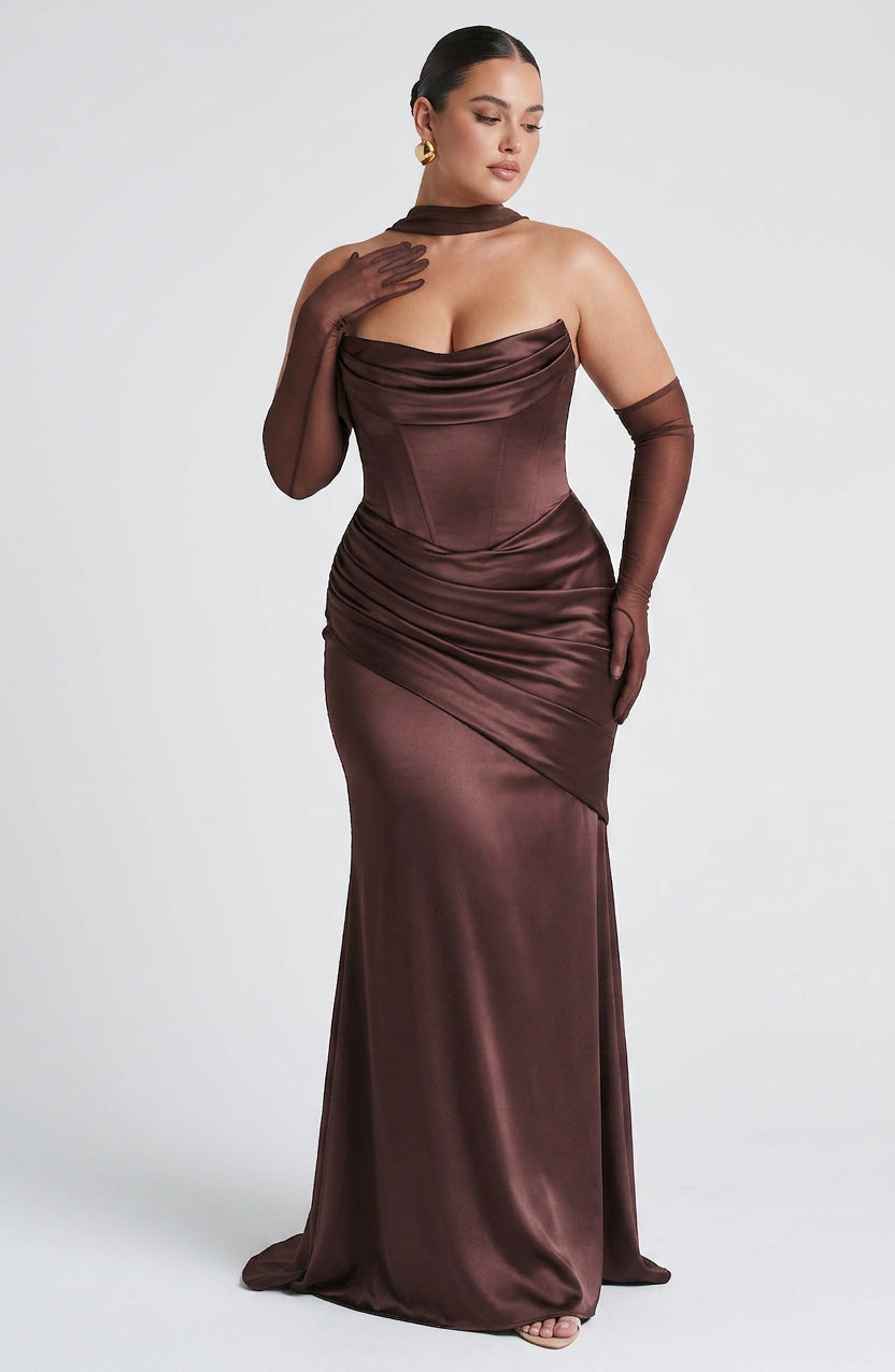 Frankie Maxi Dress - Plum Brown