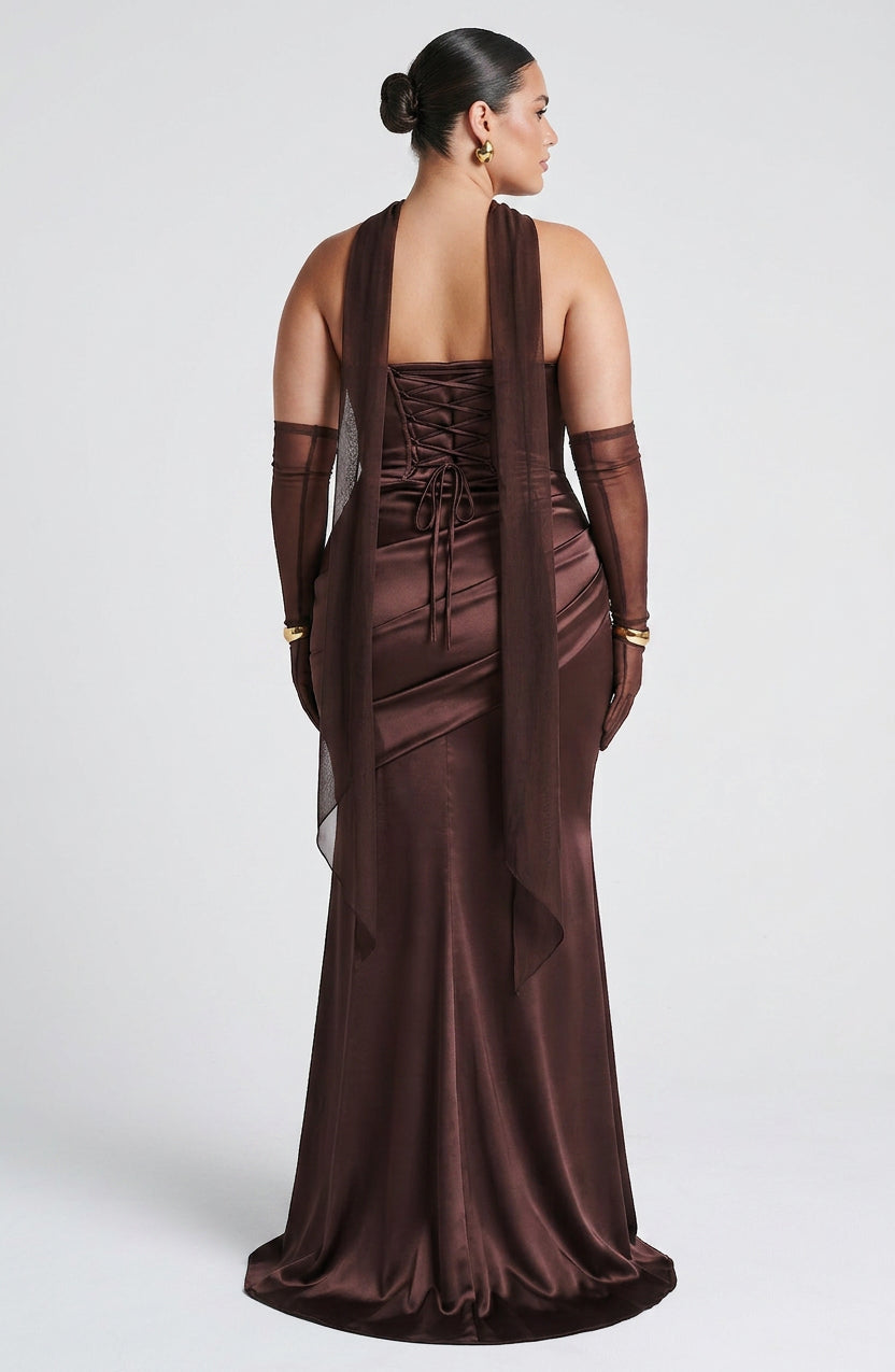 Frankie Maxi Dress - Plum Brown