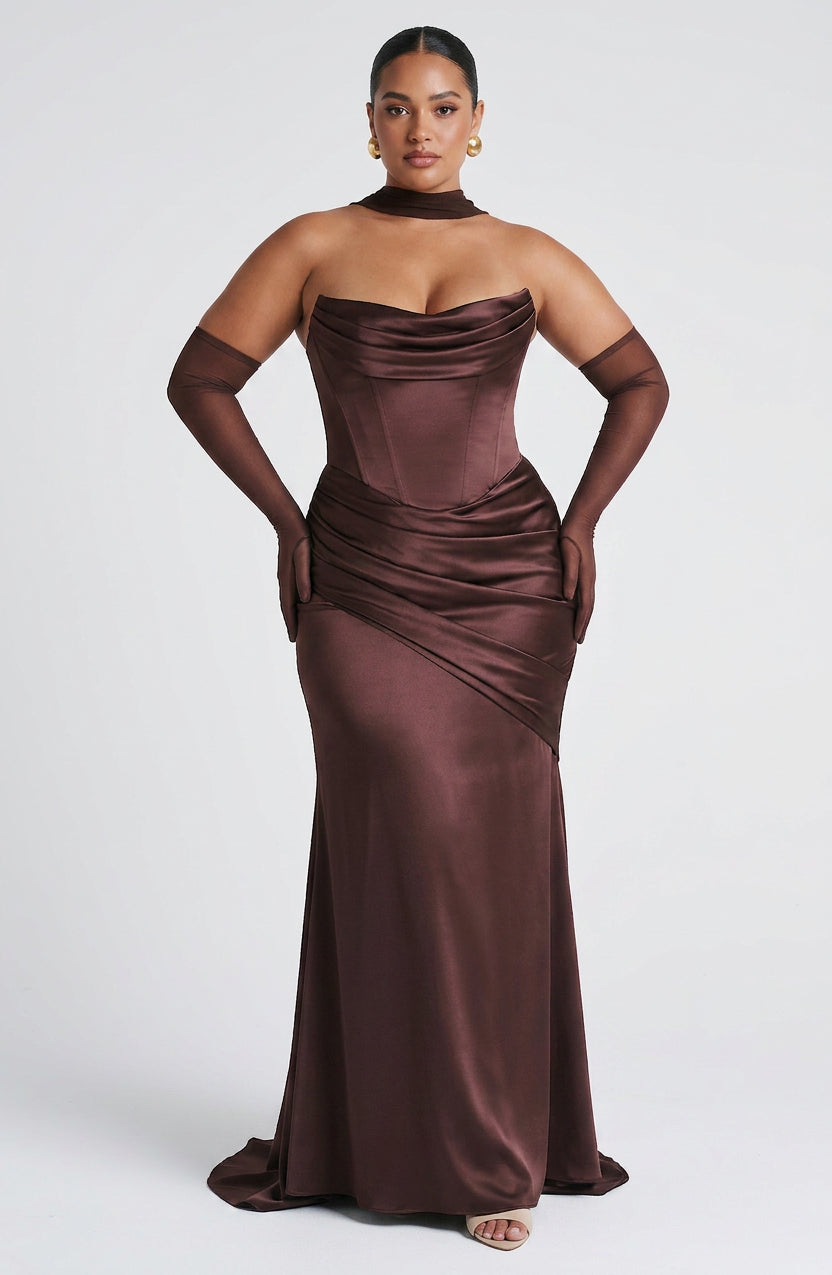 Frankie Maxi Dress - Plum Brown