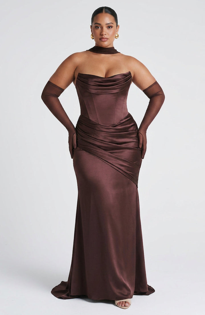 Frankie Maxi Dress - Plum Brown