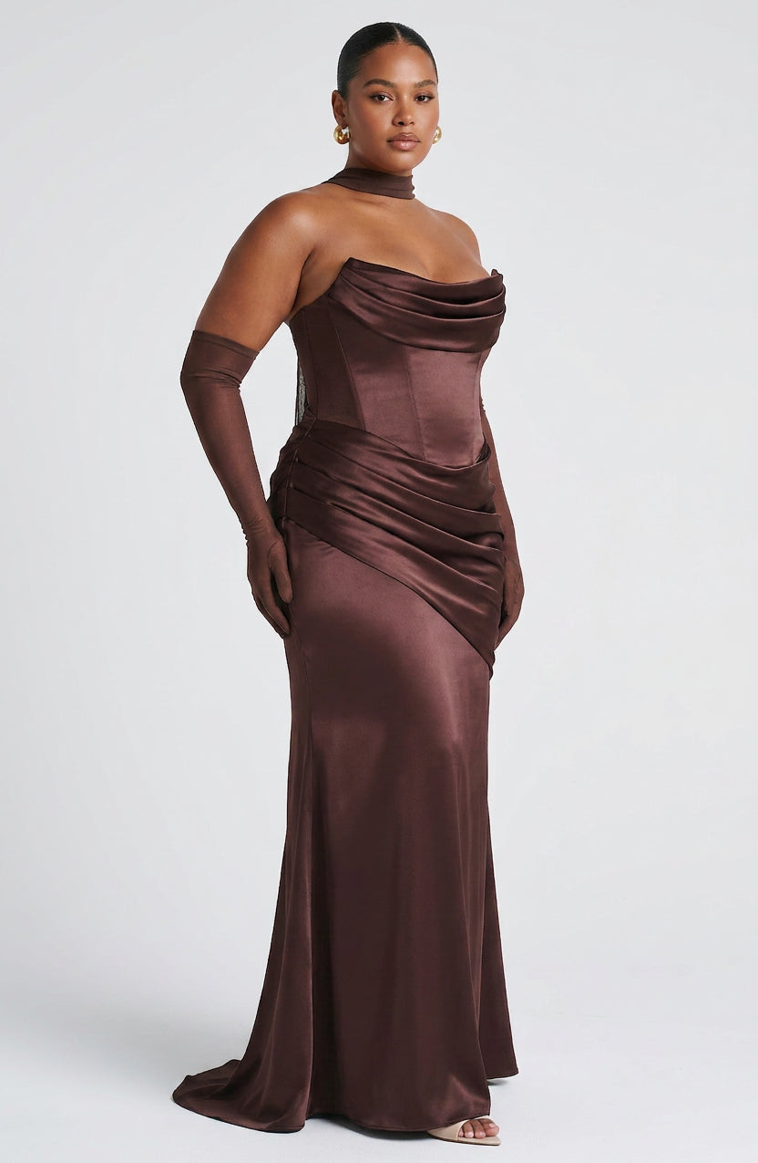 Frankie Maxi Dress - Plum Brown