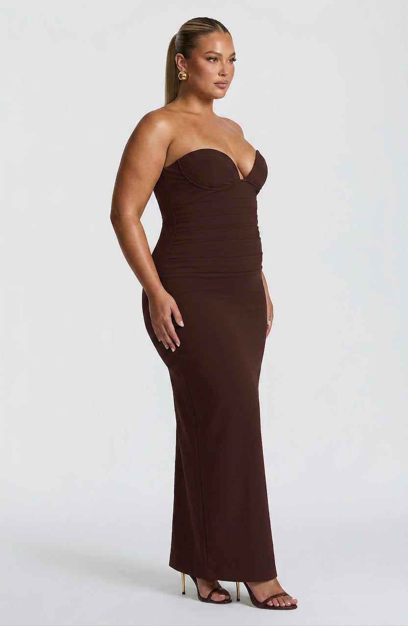 Loredana Maxi Dress - Plum Brown