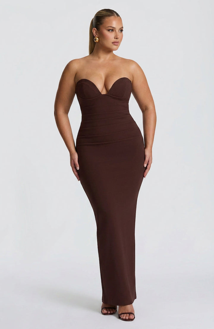 Loredana Maxi Dress - Plum Brown