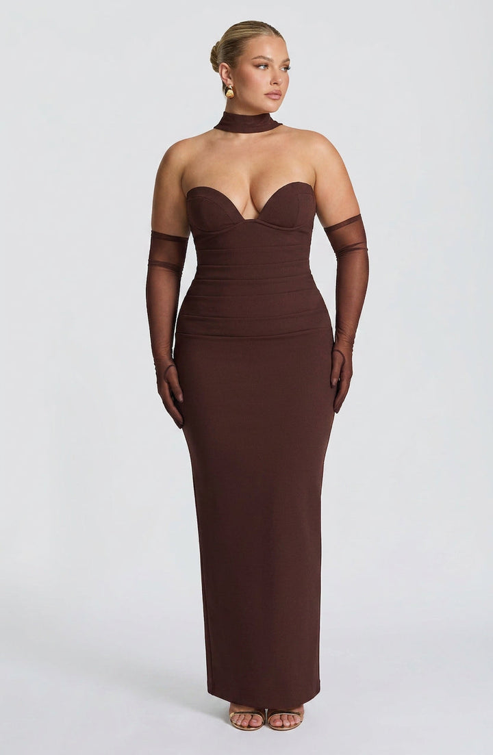 Loredana Maxi Dress - Plum Brown