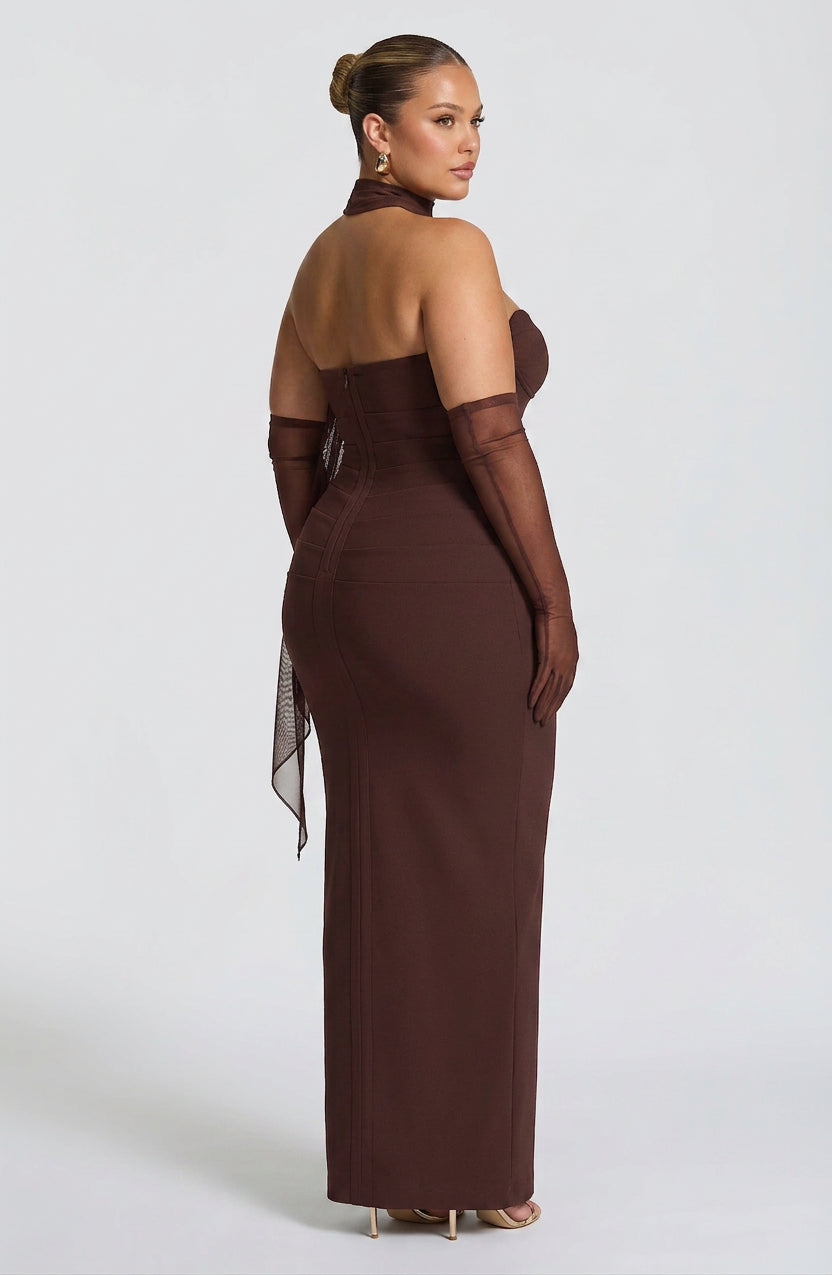 Loredana Maxi Dress - Plum Brown