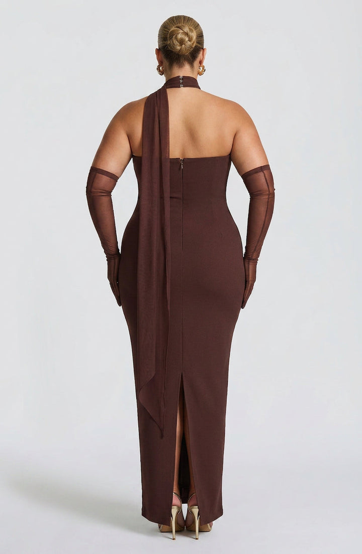 Loredana Maxi Dress - Plum Brown