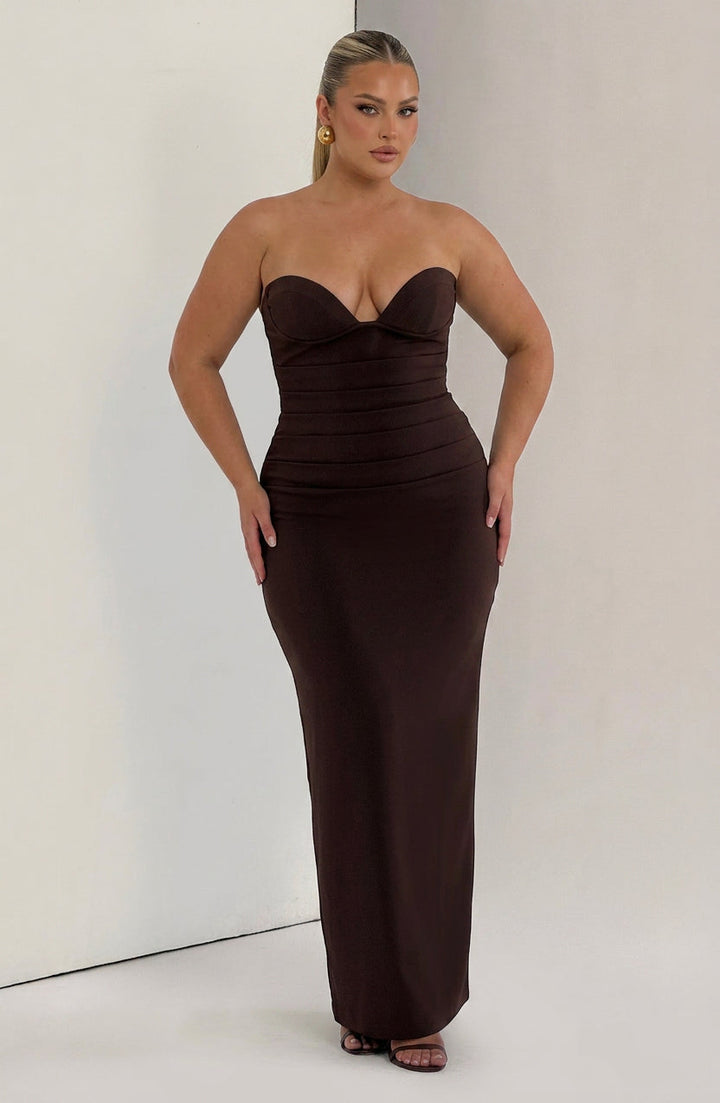 Loredana Maxi Dress - Plum Brown