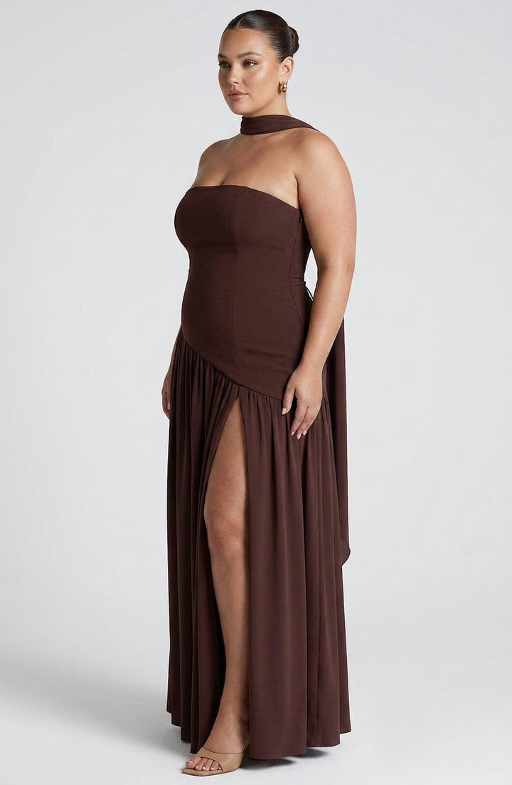 Carys Maxi Dress - Plum Brown