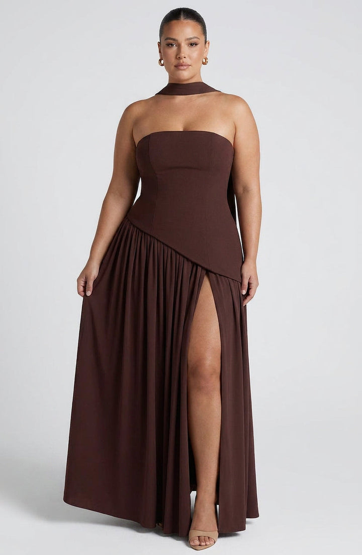 Carys Maxi Dress - Plum Brown