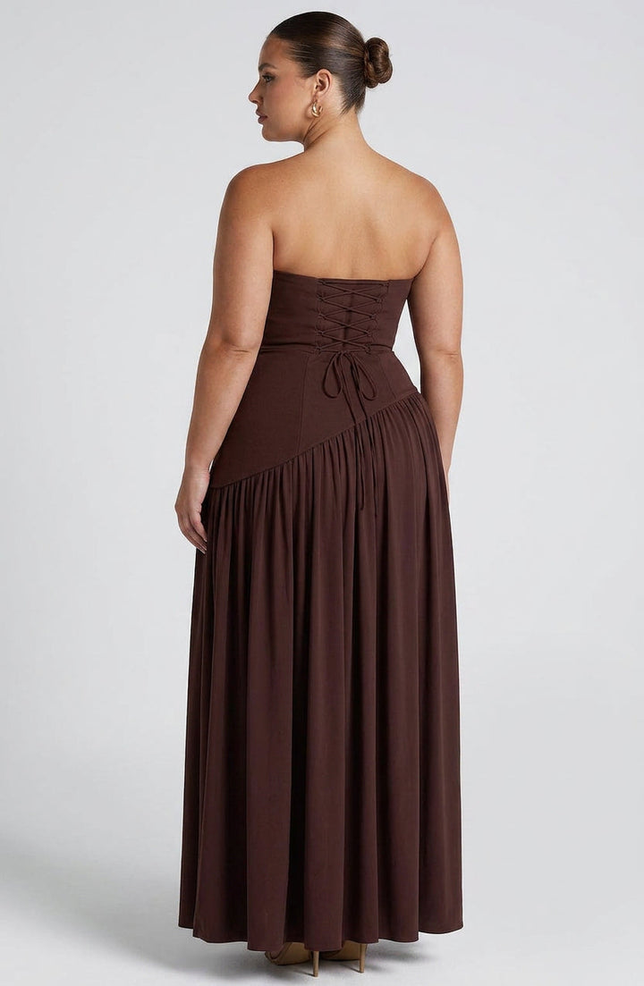 Carys Maxi Dress - Plum Brown