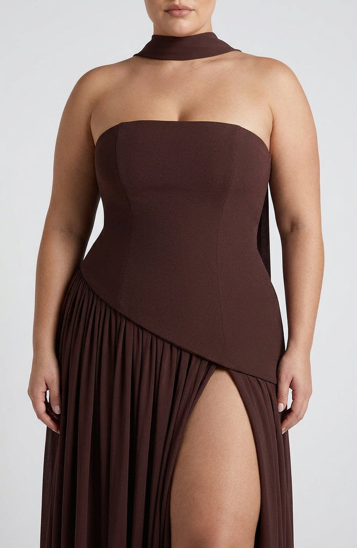 Carys Maxi Dress - Plum Brown