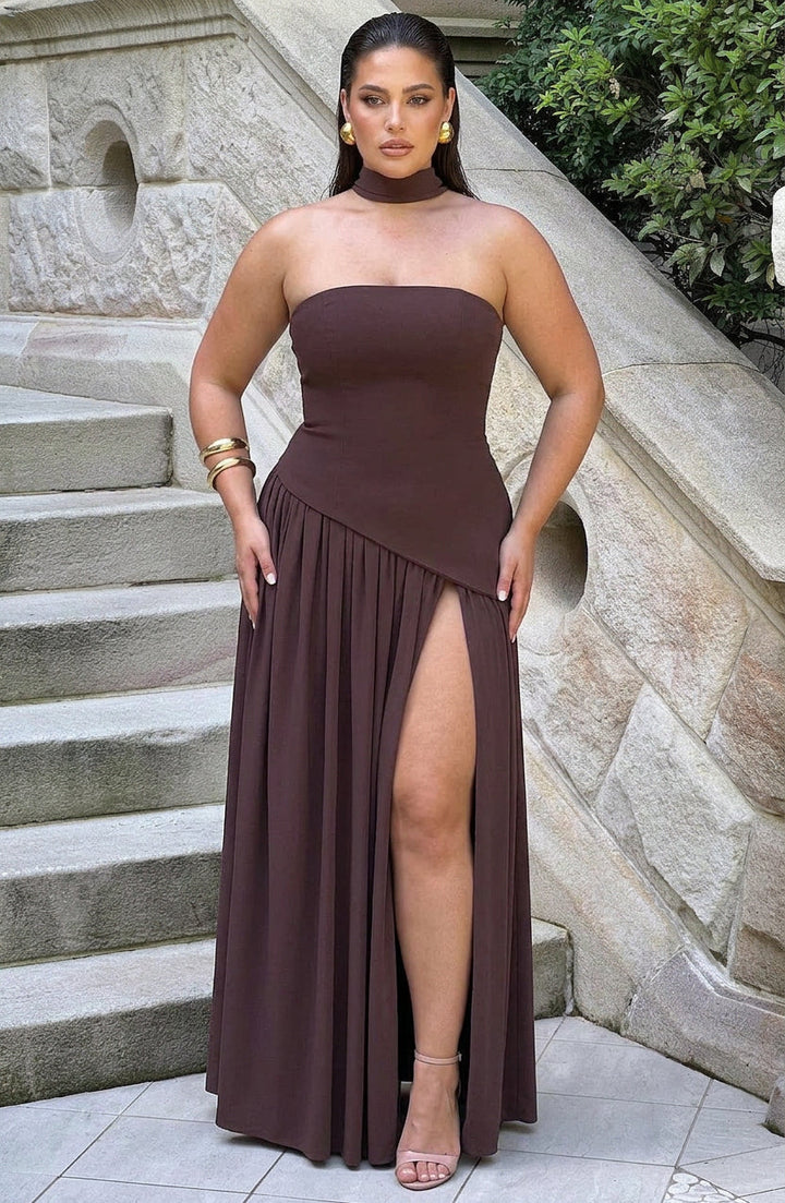 Carys Maxi Dress - Plum Brown