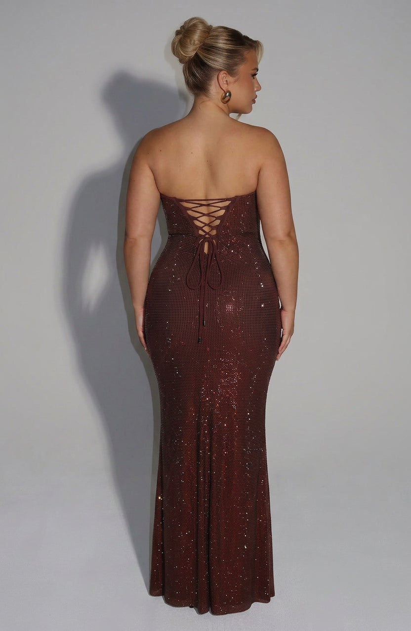 Irina Maxi Dress - Plum Brown