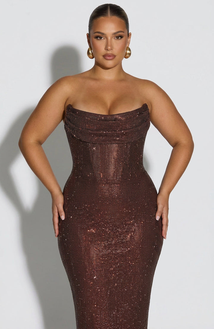 Irina Maxi Dress - Plum Brown