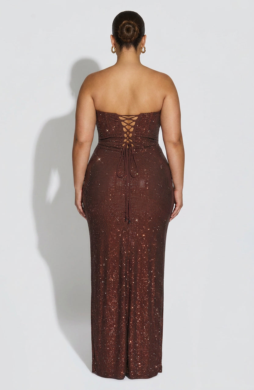 Irina Maxi Dress - Plum Brown