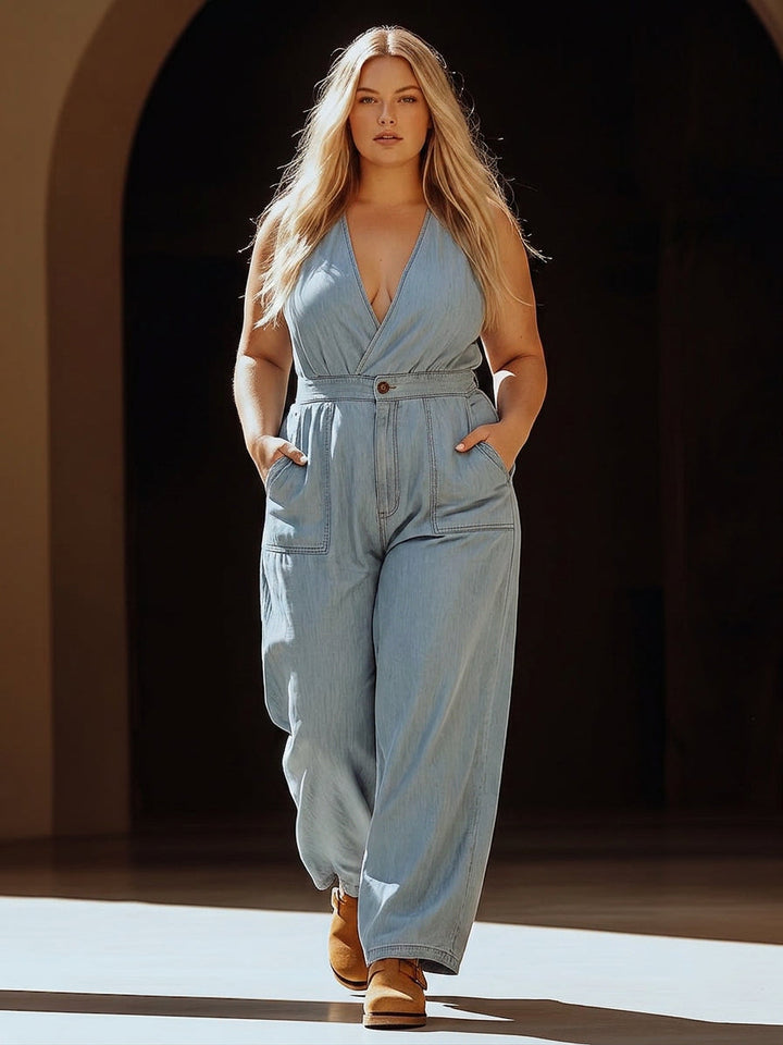 Lark - Casual Tencel Denim Pocket Overalls