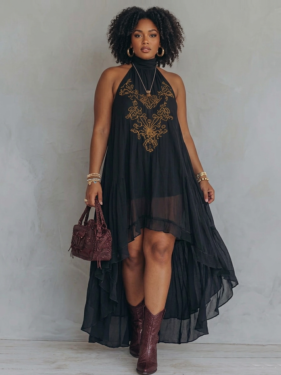 Ula | Embroidered Maxi Dress