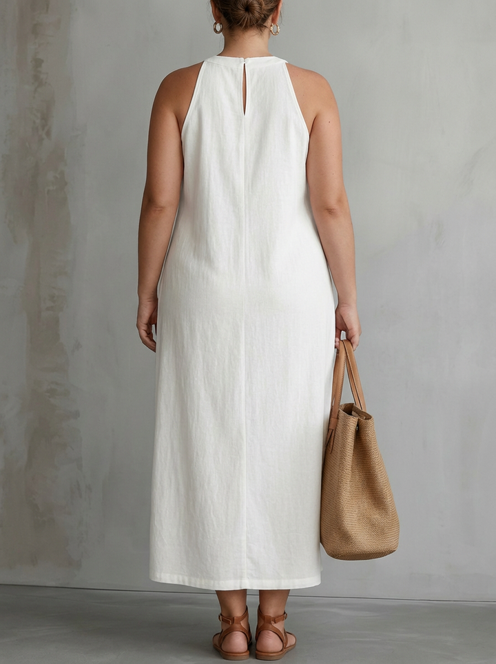 Irina | Sleeveless Lace Detail Midi Dress