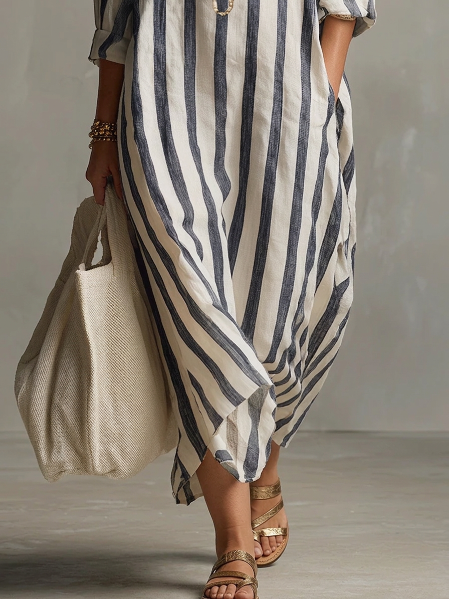 Odette | Stripe Oversized Maxi Dress