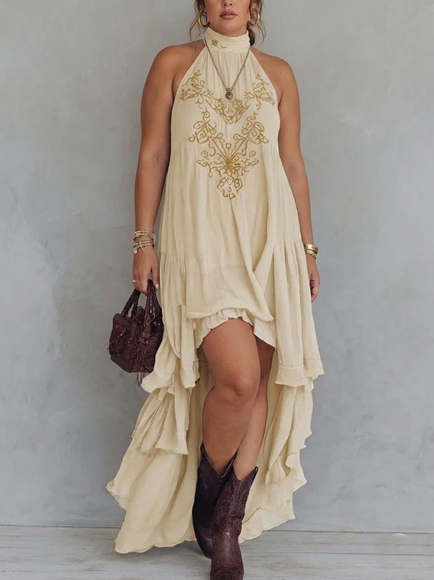 Ula | Embroidered Maxi Dress
