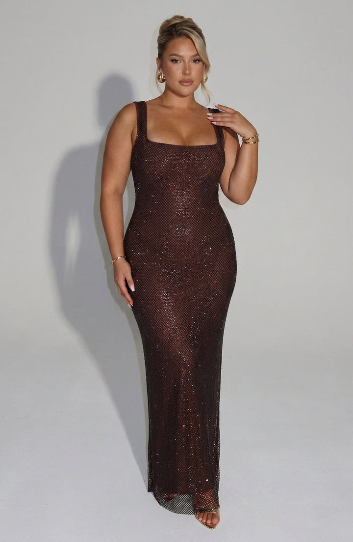 Sigrid Maxi Dress - Plum Brown