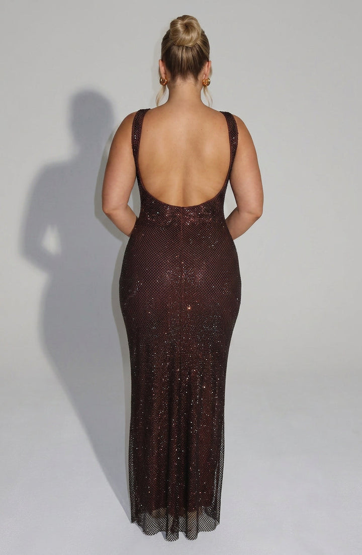 Sigrid Maxi Dress - Plum Brown