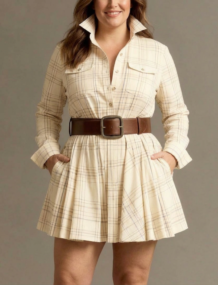 Vintage Red and Brown Checked Mini Dress