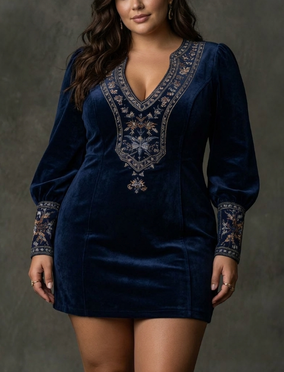 Short Dress with Suede Effect